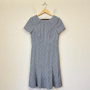 TORY BURCH Shania Dress Blue Polka Dot Pleated Sheath Party NWT